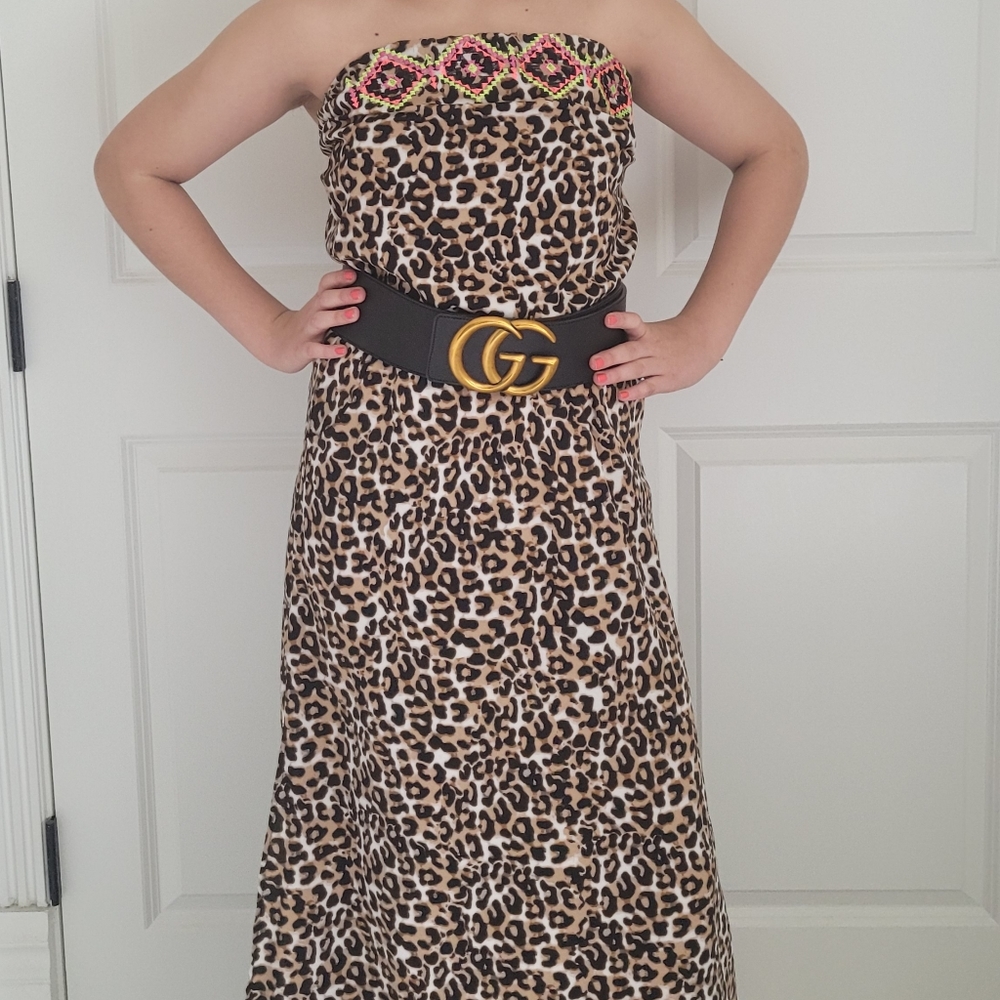 Animal print maxi dress